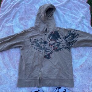 cropped y2k grunge vintage skater tan jacket